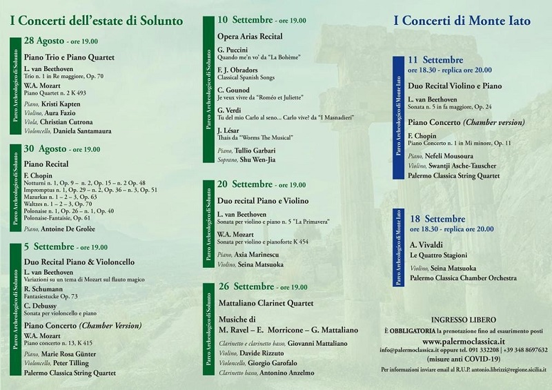 Concerti dell'estate di solunto programma